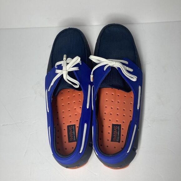 Swims Shoes Mens Size 9 Blue Orange Mesh Lace Up Loafers Water Resistant Comfort - Picture 8 of 15